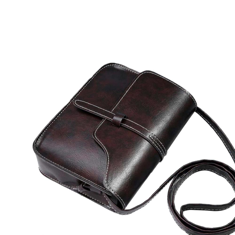 Casual Shoulder Bag simple Ladies Cross Body Bag Vintage Purse Bag Leather Cross Body Shoulder Messenger Bag женские#50: Brown