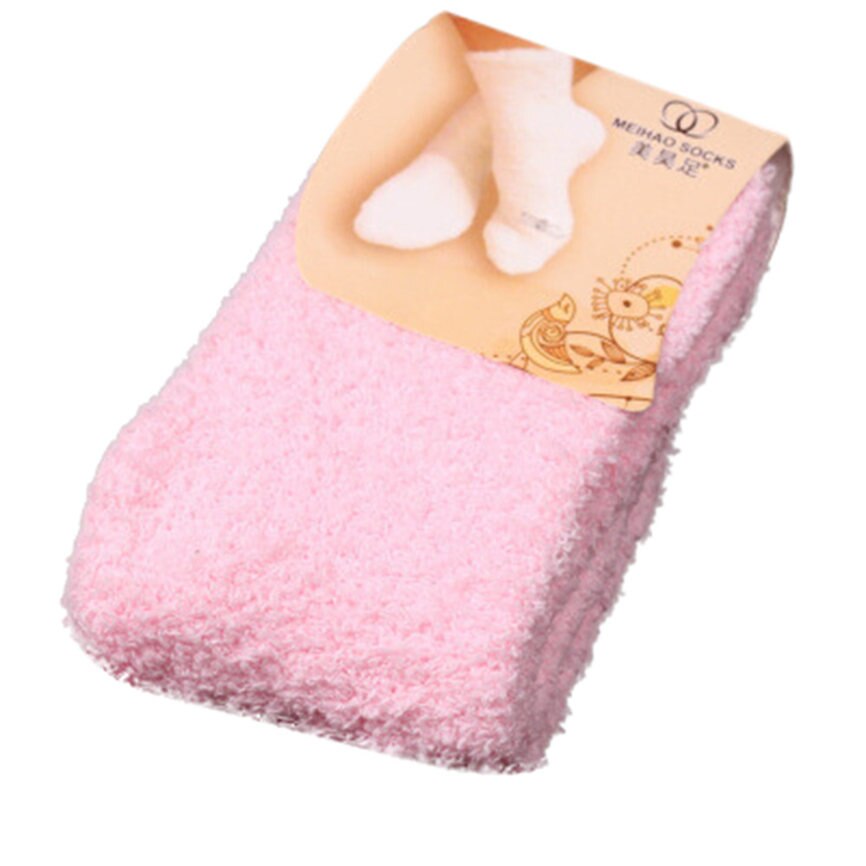 1 paar Sokken Thuis Vrouwen & Mannen Meisjes Zacht Koraal Fluwelen Bed Vloer Sokken Pluizige Warme Winter Pure 1220