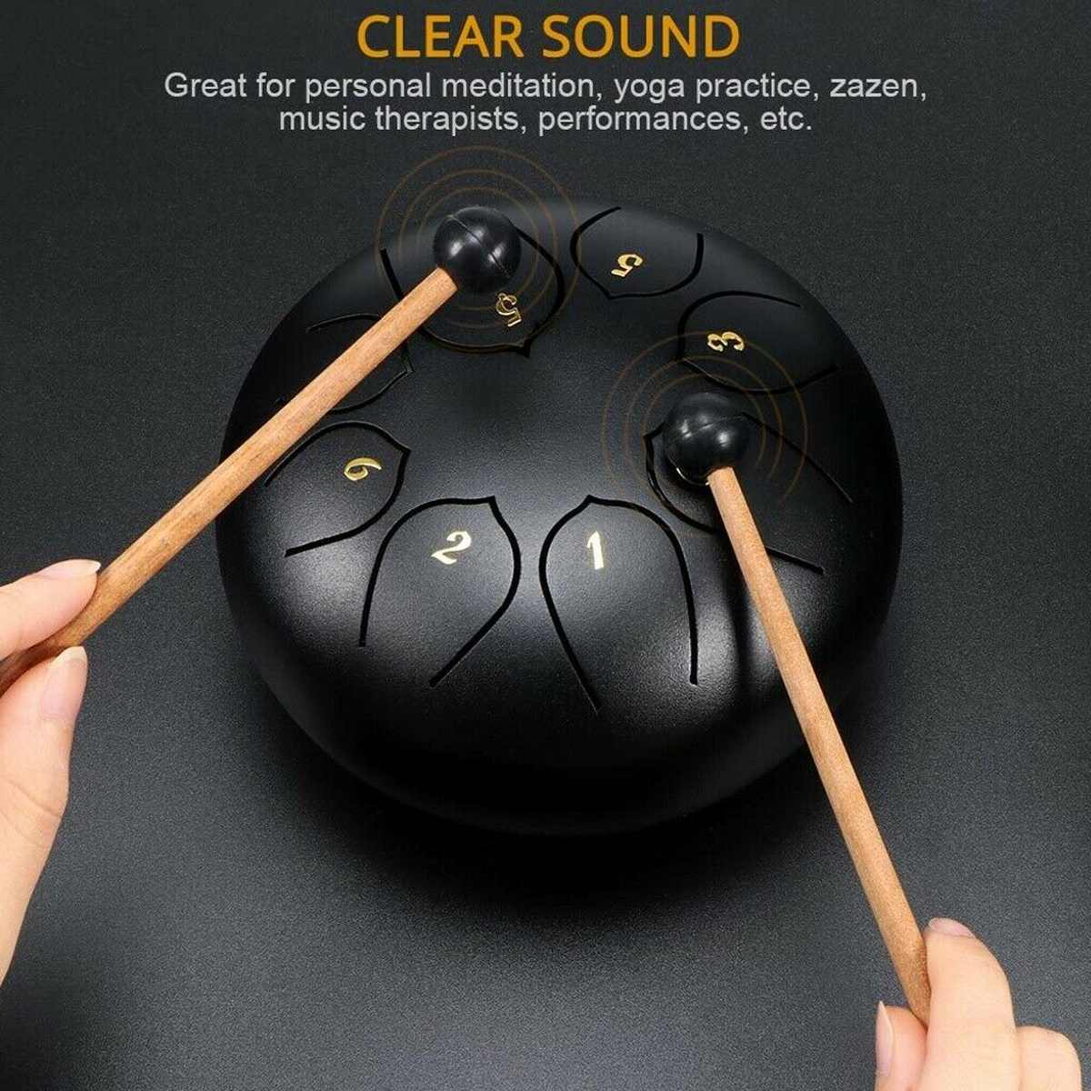 6 Inch 8 Tune Steel Hand Pan Drum Tank Drums With Drumsticks Carrying Bag Percussion Instruments Handpan Mallets Bag