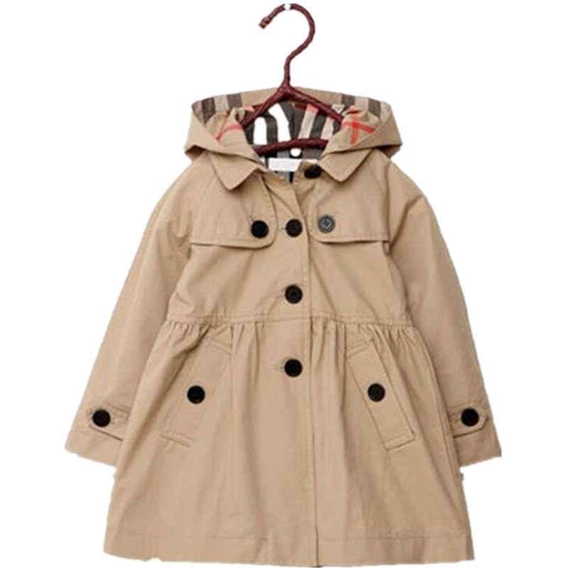 Peuter baby meisjes jas merk lente meisjes jas met capuchon kinderkleding meisjes trenchcoat kinderen katoenen windjack 2-12 jaar