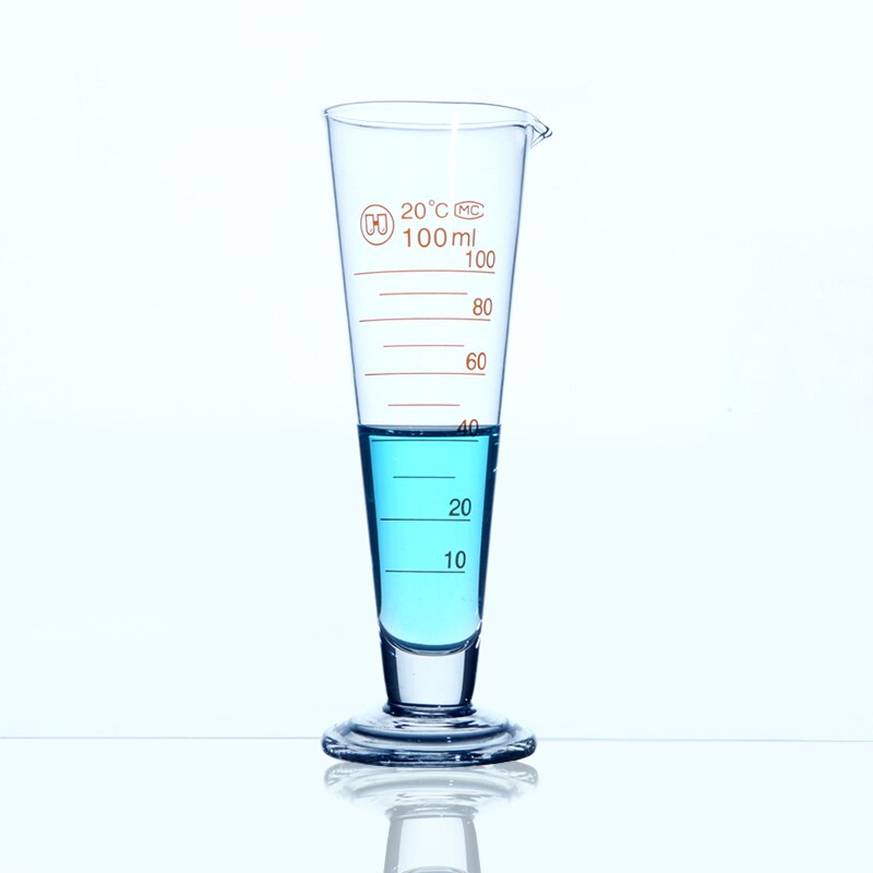 Lingeyue 500mL graduado cónico vaso de medición de vidrio triangular de vidrio de medición equipo de química de cilindro de laboratorio