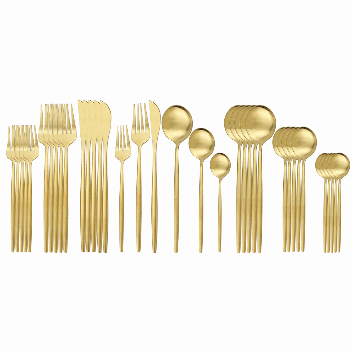 Dinnerware Set 36piece Blue Cutlery Set 18/10 Stainless Steel Dinner Set Knives Dessert Fork Spoon Tableware Kitchen Silverware: Gold