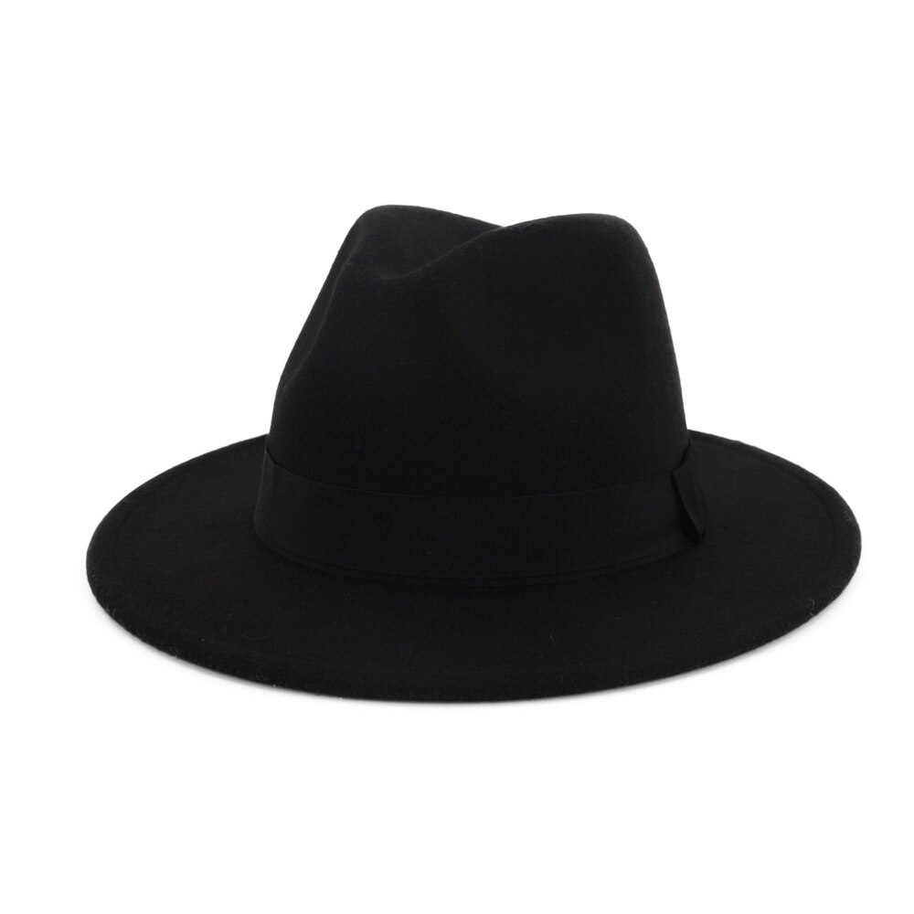 Women Wool Fedora Hat For Lady Autumn Wool Trilby Caps Wide Brim Jazz Church fascinator Hats