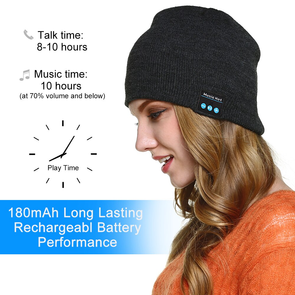 Bluetooth Beanie Hoed Voor Outdoor Sport Bluetooth 4.2 Draadloze Headset Call Music Winter Warme Gebreide Muts M5 Muziek Label Running