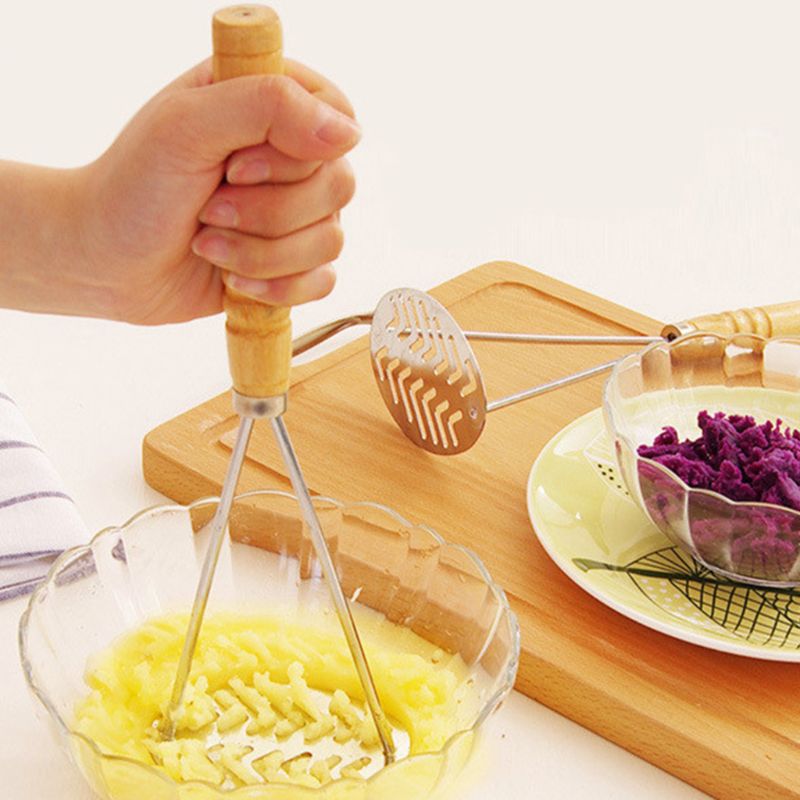 Stainless Steel Mesh Shape Potatoes Masher Mash Tool Kitchen Supply H37F