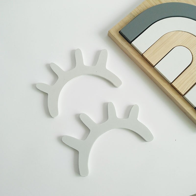 2 stk træ 3d søde øjne øjenvippe mønster wallsticker gør-det-selv børneværelse stue dekoration baby børnehave vægkunst: Hvid