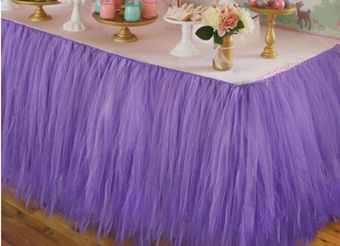 Hochzeit Party Tüll Ballettröckchen Tisch Felsen Geburtstag Baby Dusche Hochzeit Tisch Dekorationen Diy Handwerk Liefert: LILA