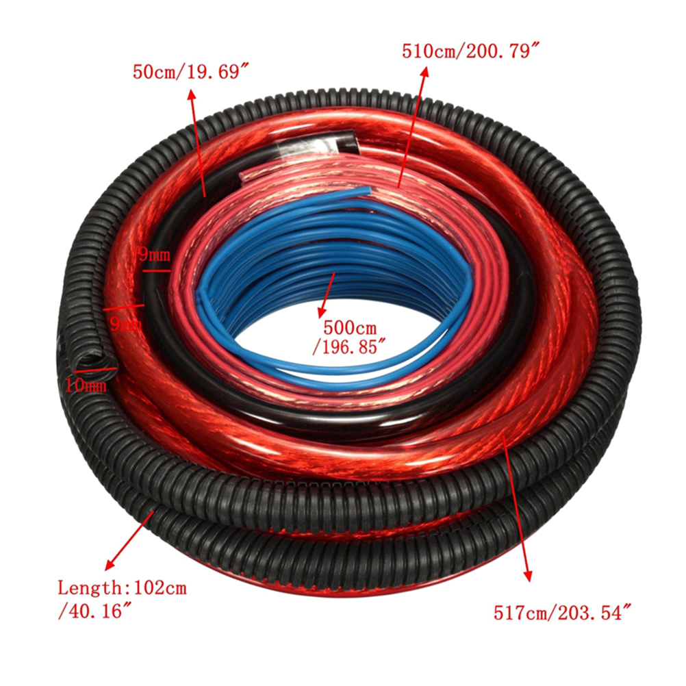 4 Gauge Amp Kit Amplifier Install Wiring Complete Installation Cables 2800W