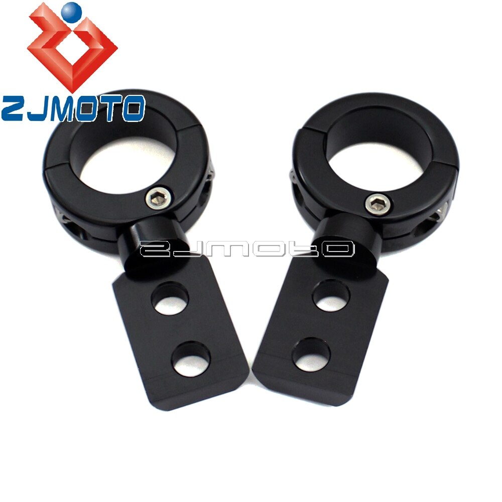 Motorcycle Aluminum 7/8" Handle Bar Fog Light Mount Brackets Black Spotlight Holder 22mm Tube Crash Bar Lights Support Clamps
