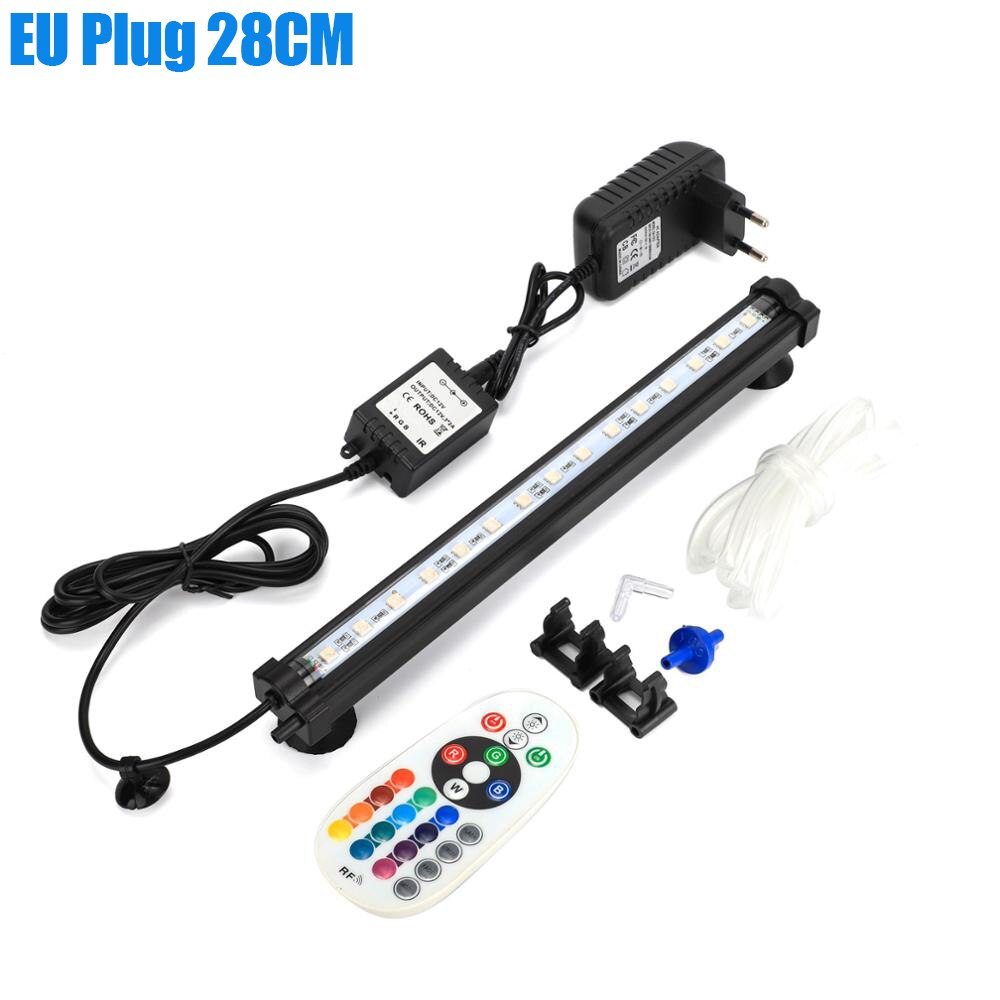 Underwater Submersible Fish Tank Light Color Changing LED Air Bubble Light Aquarium Air Bubble Lamp Making Oxygen for Fish Tank: EU Plug 28CM