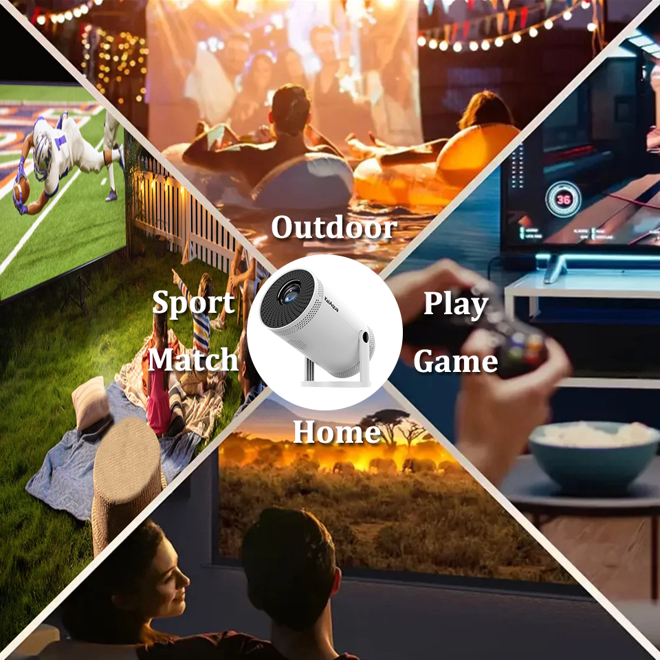 KaiAqua FY300 4K Projector 260ANSI 1080P Support Auto Keystone WIFI6 Mini Cinema Theater Video 180° Rotation Portable Projectors