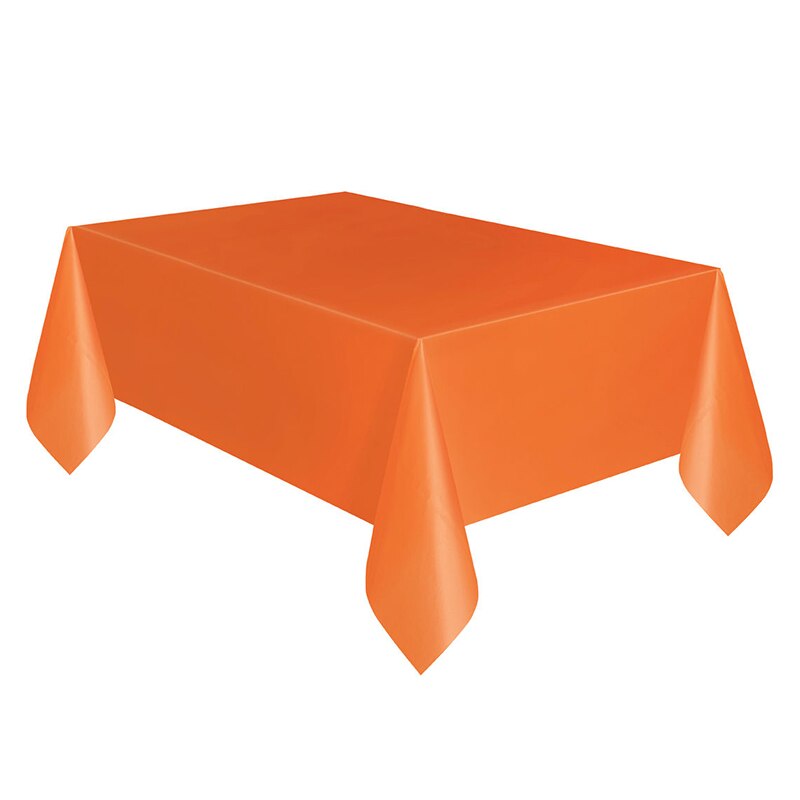 1pc D&Z Pure Color Series Disposable PE Tablecloth Party Supplies Wedding Table Decoration Waterproof Desk Cover: Orange