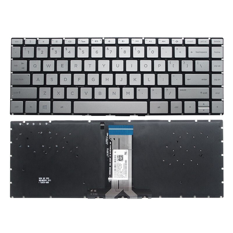 Os laptop tastatur til hp pavilion  x360 14-ba 14t-ba 14m-ba 14-bs 14-bs000 bs100 tpn -w125 q186 q189 c121 baggrundsbelyst: Baggrundsbelyst sølv