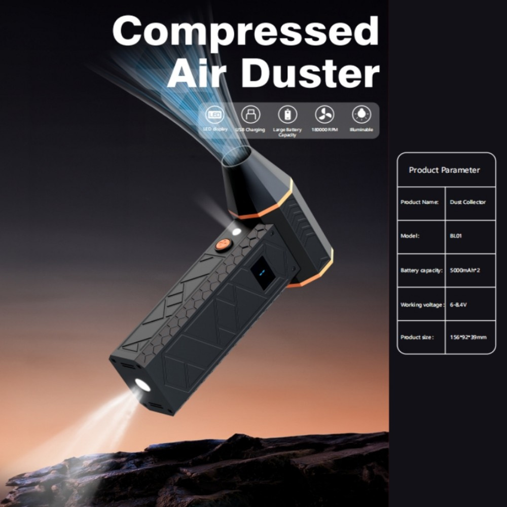 130000RPM Electric Air Blower High Speed Violent Turbo Fan Blower Wind Speed 52m/s Electric Air Duster for Keyboard Car Cleaning