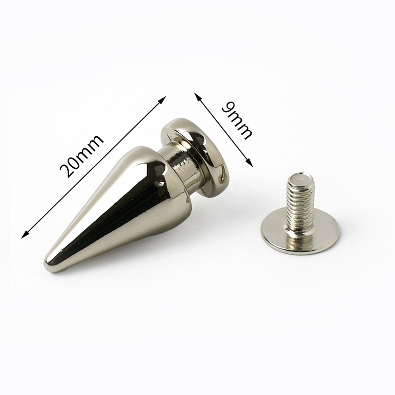 5/10/20 Stuks Metalen Kegel Studs Klinknagels Handtas Kledingstuk Punk Nagels Schoenen Portemonnee Schroef Knoppen Diy lederen Craft Hardware Accessoires: 7# / WHITE