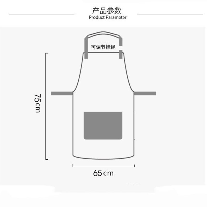 Printed Women Kitchen Aprons Pure Cotton Thickened Adult Home Cooking Baking Coffee Shop Cleaning Aprons