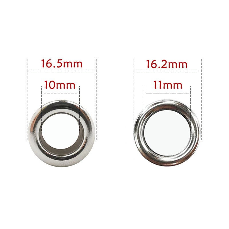 Ojales perforados de acero inoxidable para zapatos, accesorios de decoración para cinturón de ropa, 100 unids/paquete: 10mm