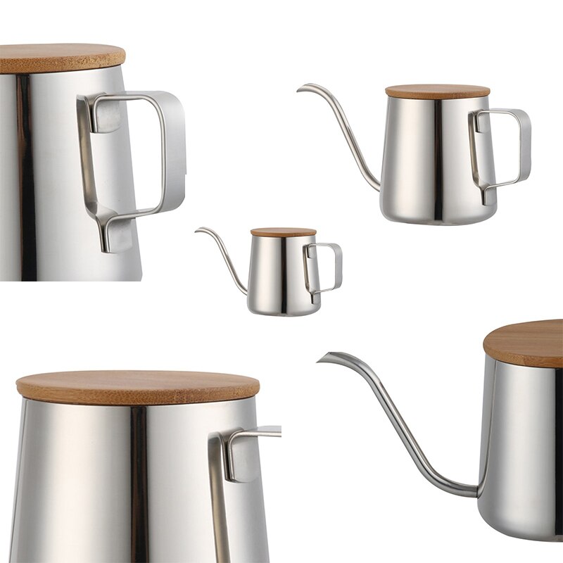 Gunot 350 Mlmaker Koffie Pot Roestvrijstalen Ketel Pot Zwanenhals Theepot Waterkoker Inductie Fornuis Koffiezetapparaat Met Deksel Koffie Pot