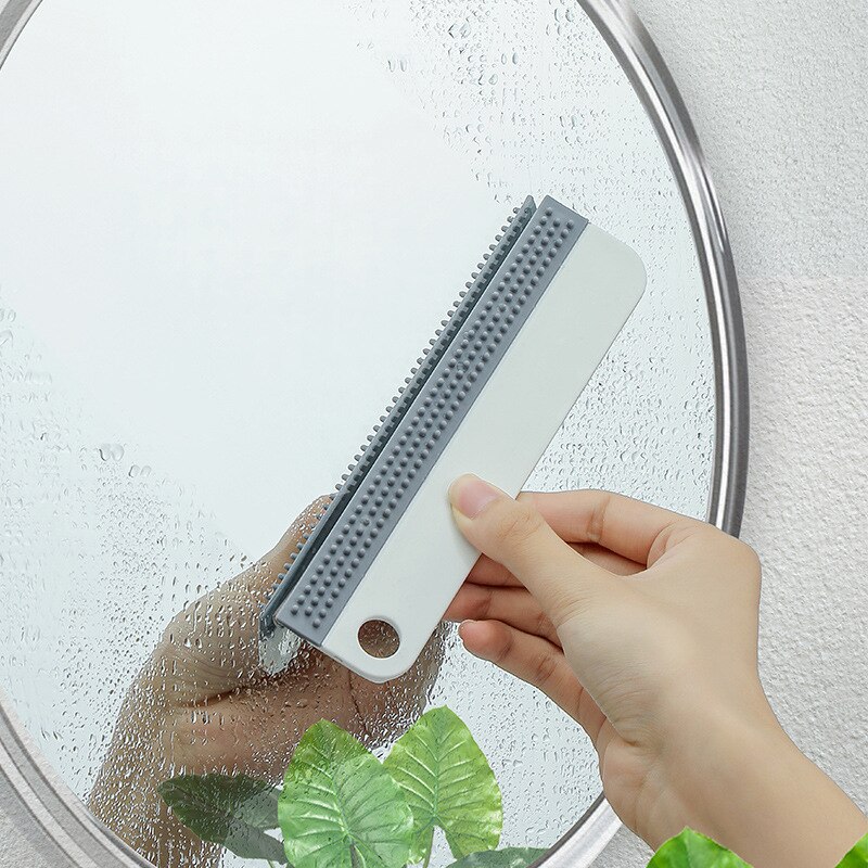 Bathroom Mirror Cleaner With Silicone Blade Hook Kitchen Cleaner Car Glass Shower Squeegee Window Glass Wiper Rubber Scraper