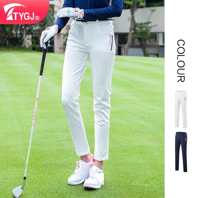 TTYGJ Womens Golf Sports Trousers High Elastic Ladies Golf Pants Spring Casual Slim Fit Pencil Pant Breathable Fitness Sweatpant