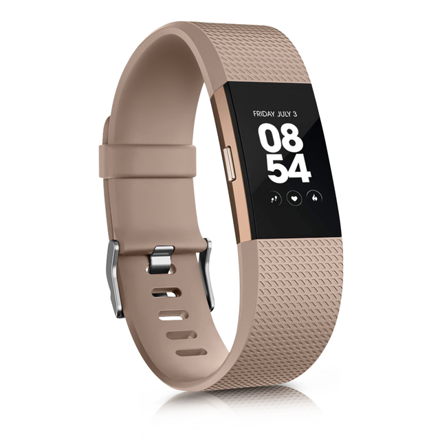 Correa para Fitbit Charge 2, pulsera de reloj, bandas de repuesto de silicona, pulsera para Fitbit Charge 2, accesorios para reloj inteligente: S / Blanco de la plata