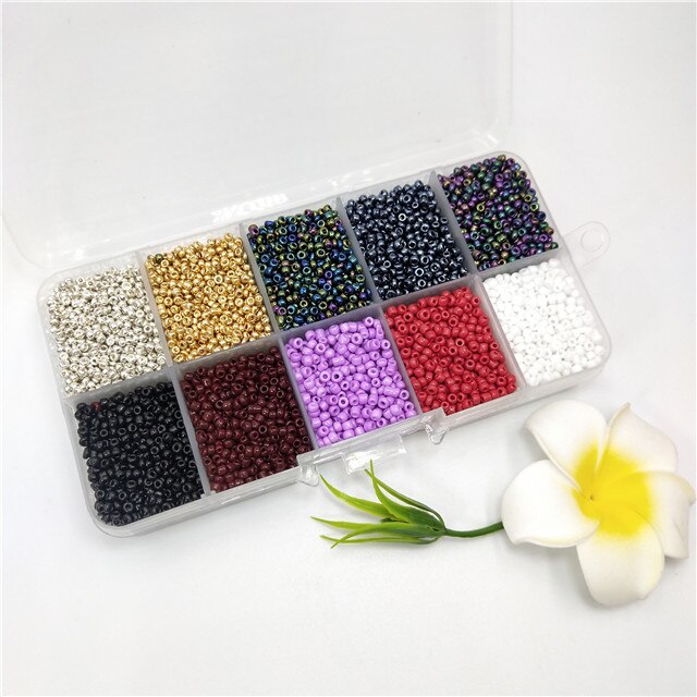 2mm Mixed Box Set Czech Glass Seed Spacer Beads Charm Rondelle Loose Beads for DIY Bracelet Necklace Jewelry Making: 13000pcs Set105