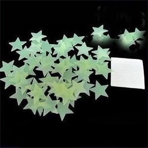 100 stuks/zak 3cm glow in the dark speelgoed lichtgevende ster stickers slaapkamer bank fluorescerende schilderij speelgoed pvc stickers voor kinderkamer