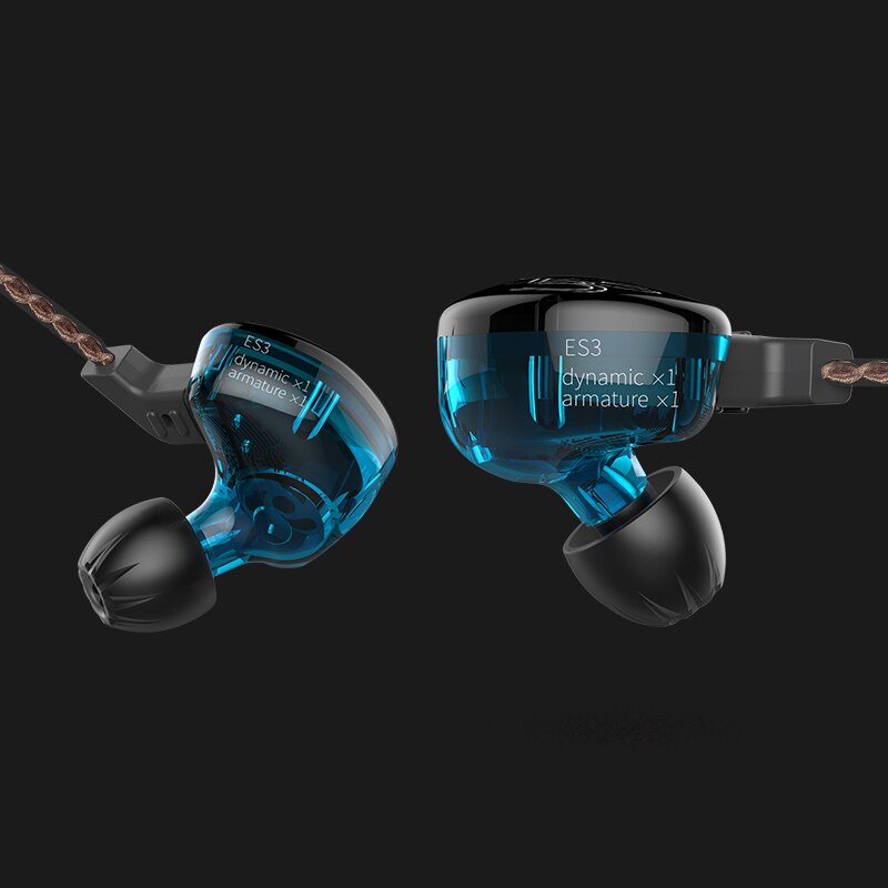 Kz  es3 1ba+1dd in-ear oortelefoon dynamische driver hifi sport ruisonderdrukkende headset vervangende kabel kz  es4 zs3 zst  zs6 as10 zsn