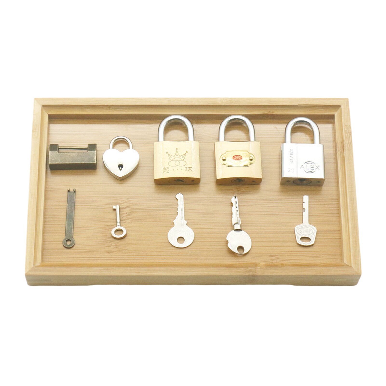 Banc de travail en bois pour enfants, ensemble d&#39;outils multicolores, Mini jouet de Simulation, maison de jeu d&#39;intelligence Interactive Parent-enfant: Puzzle Lock Key Toy