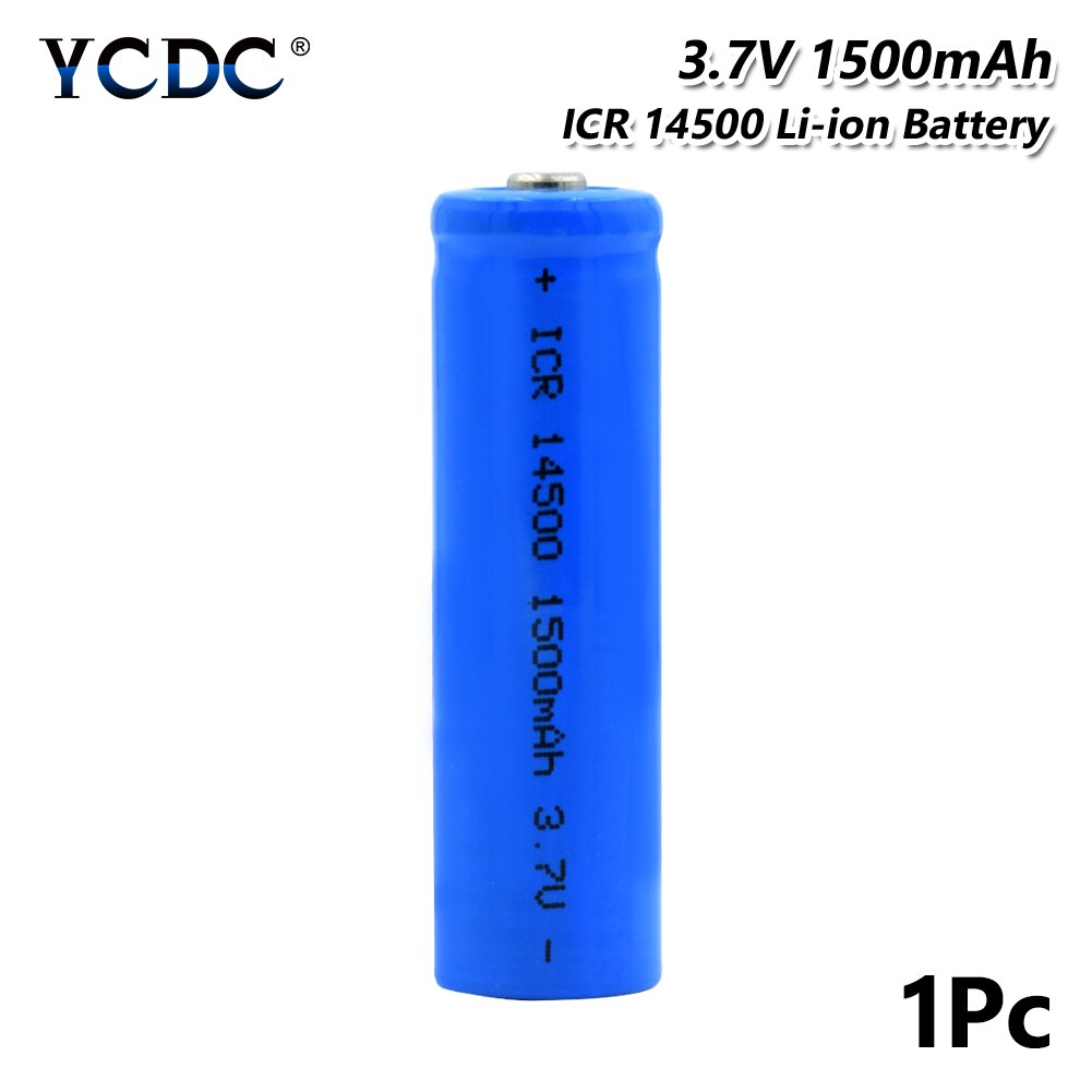 1/2/4/6/8/10x Blauw Icr 14500 1500Mah Oplaadbare Batterijen 3.7V volt 14500 Li-Ion Lithium Batterij Langdurige Met Case Box: 1 piece