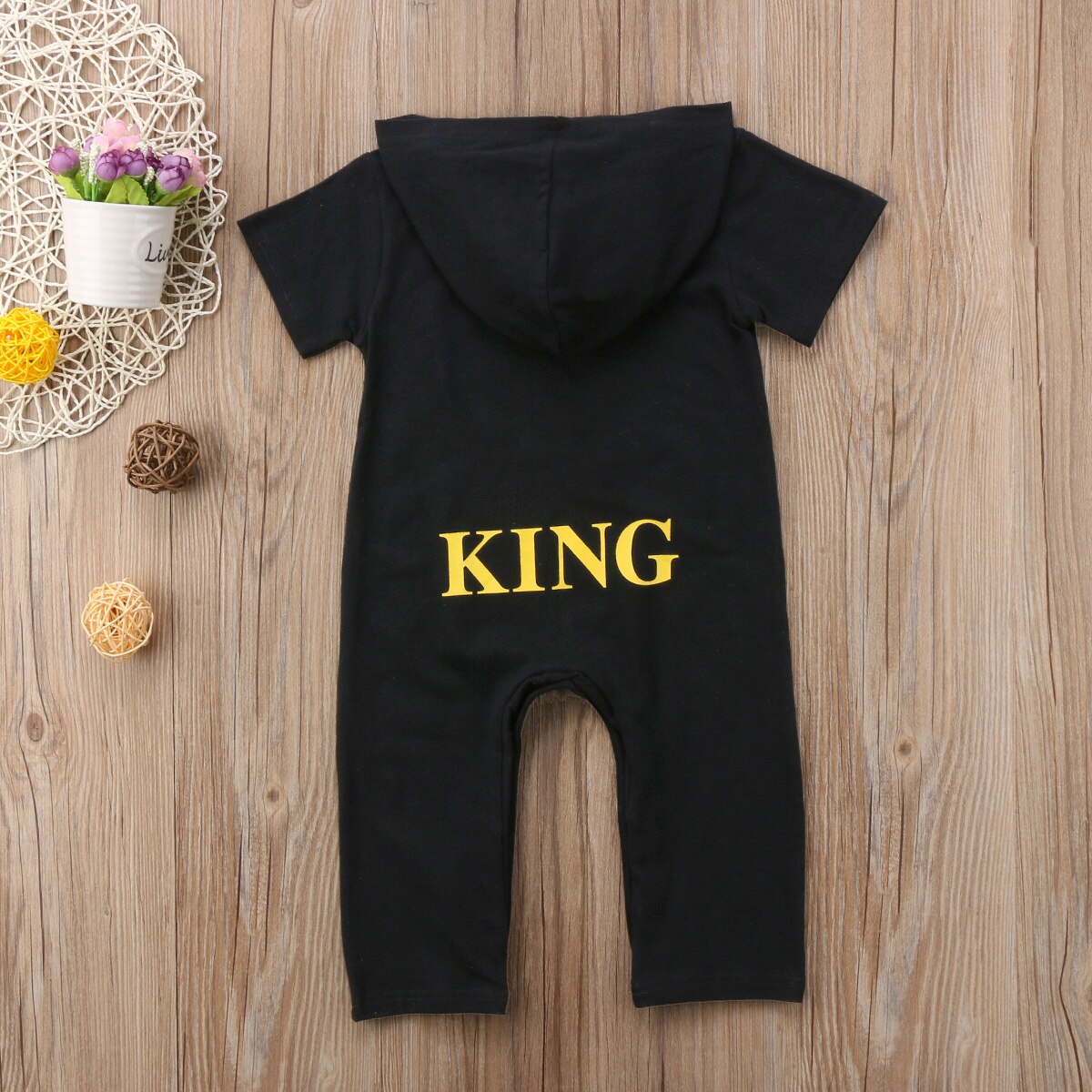 Infant Baby Kid Boy Girl Infant Romper Jumpsuit Hooded Cool Outfit Set