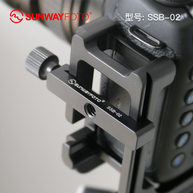 Sunwayfoto SSB-02 DSLR Camera Statief Quick Release Plate Arca Mini Klem voor L Plaat met 1/4 Schroefgat