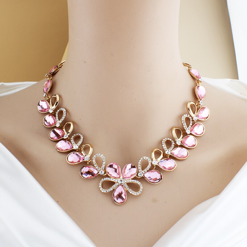 Dubái Jewelry-conjunto de joyas de boda para mujer, conjunto de collar de Color oro rosa, pendientes, accesorios para: 3