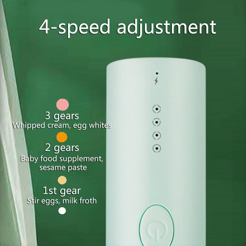 4-speed Stick Blender Mini Coffee Mixer Small Milk Frother Cordless Electric Egg Beater for Baking at Home Low Noise