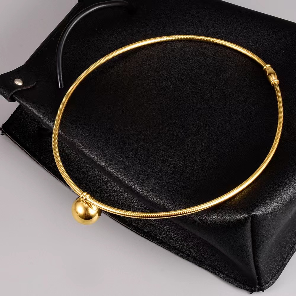2025 Ronde Bal Hanger Rvs Chockers Draaimomenten Sexy Overdreven Ketting Van Koreaanse Vrouwen Mode-sieraden Voor Gifl
