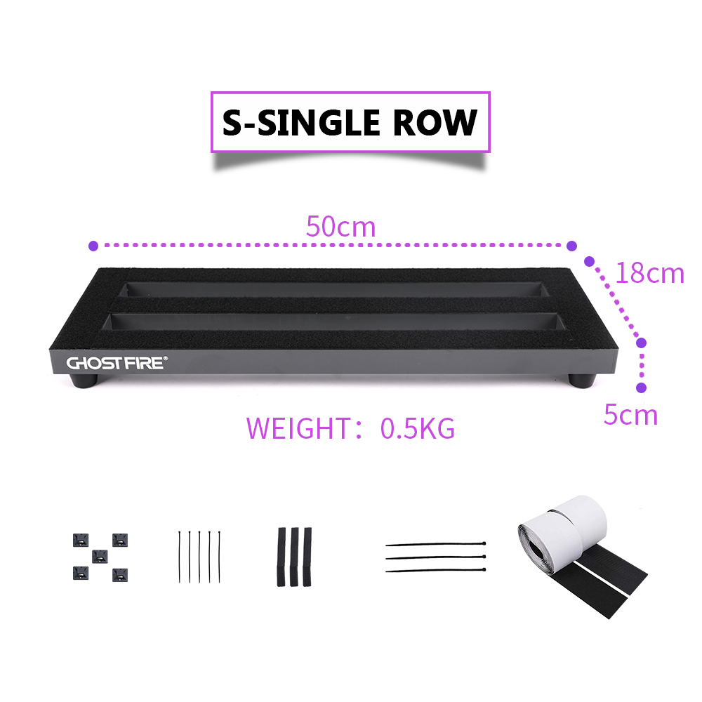 Ghost Fire Super light Aluminum Guitar Effect Pedalboard with Carry Bag or Flight Case S-Single row Pedal board: S-SR-Pedal board