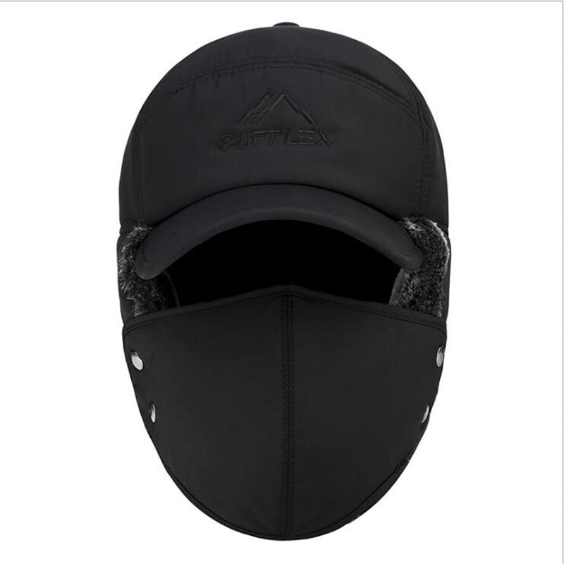 Gorro de esquí con protección para la oreja para hombre y mujer, gorro de terciopelo grueso, térmico, a prueba de viento, para invierno,