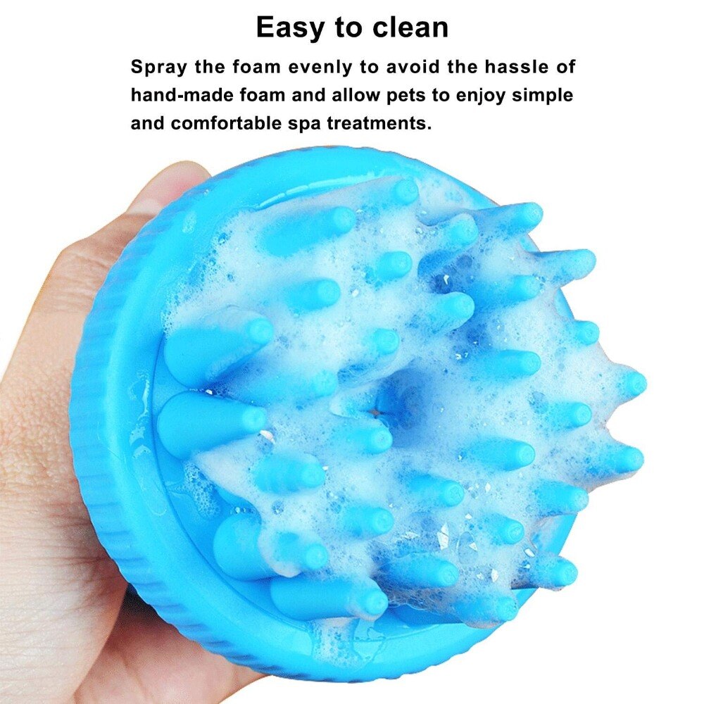 Cepillo de baño y masaje suave para mascotas y perros, cepillo de limpieza para mascotas, dispensador de champú, cepillo de silicona, cepillo de cerdas, dispositivo de limpieza de mascotas, baño Wahser