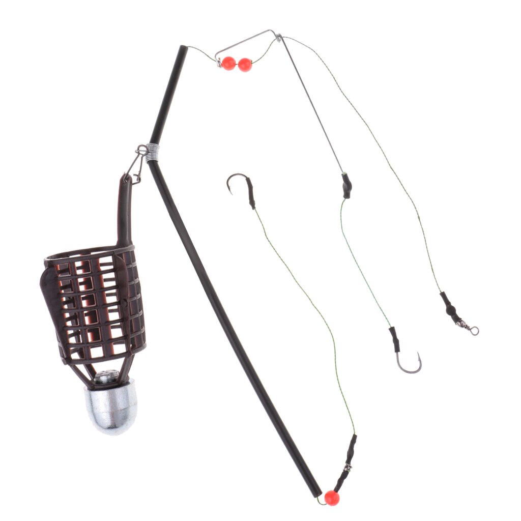 Carp Fishing Feeder Bait Cage with 2 Line Hooks Hair Rigs Set, 20g, 30g, 40g: 30g