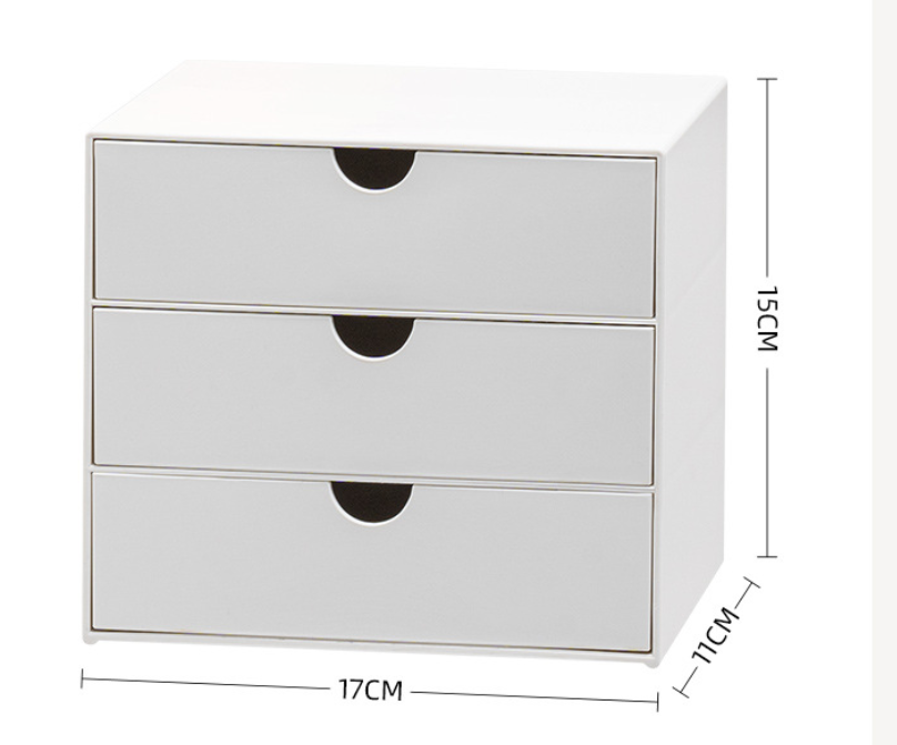 3-Tier Stackable Plastic Storage Box Drawer Rack White Office Home Organizer Multi-Purpose Shelf Desk Organization with Handles: green