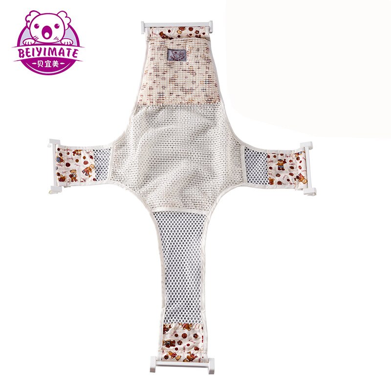 Nyfödd badsäng babybadkarssits bomull halkfritt korsbadnät duschsäng spädbarn babyduschprodukter halkskyddsnät: Brun