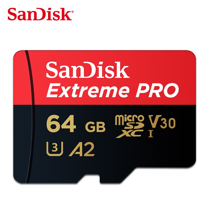 Sandisk Memory Card V30 A2 128GB 64GB 32GB 16GB Flash Micro TF SD Card 256GB MicroXC Per Second 10 M For Smartphone Adapter: 64GB Extreme Pro