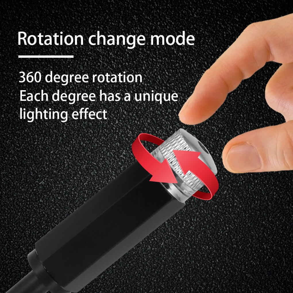 Luz de proyección de techo de coche, proyector de techo Interior, luz LED de ambiente ajustable USB portátil, luz roja