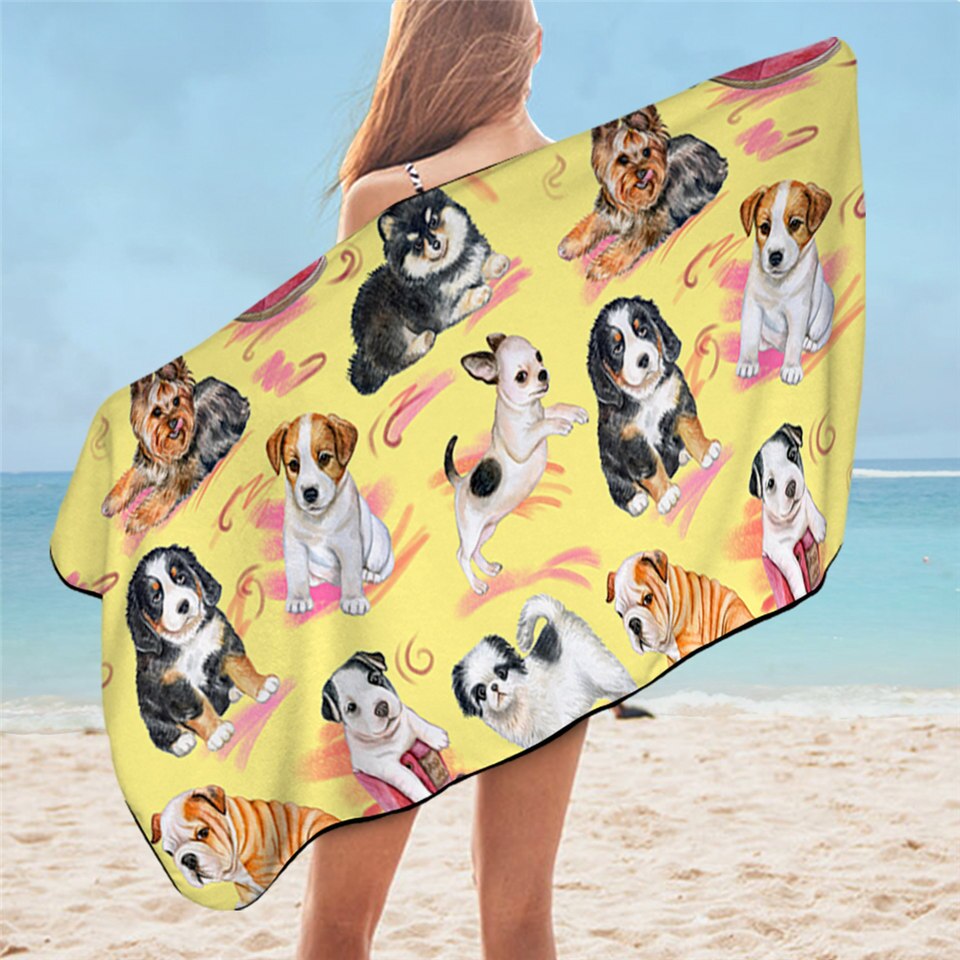 BeddingOutlet-Toalla de baño Hippie Pug para adulto, toalla de playa de microfibra con dibujos de animales, manta de Bulldog, 75x150cm: 15