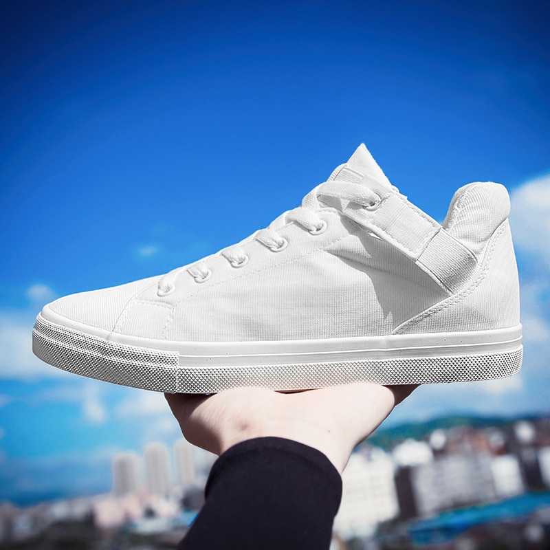 Sneakers herre lærred sko cool street sneakers åndbare herre fritidssko mandlige mærke klassiske sorte hvide sko  ka241