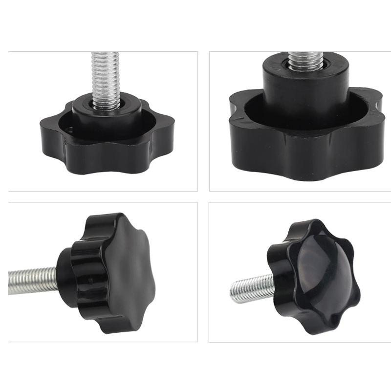 10pcs M5 M6 M8 Plastic Handle Screw Plum Hand Tighten Screw Star-Shaped Tightening Nuts Bakelite Carbon Steel Knob