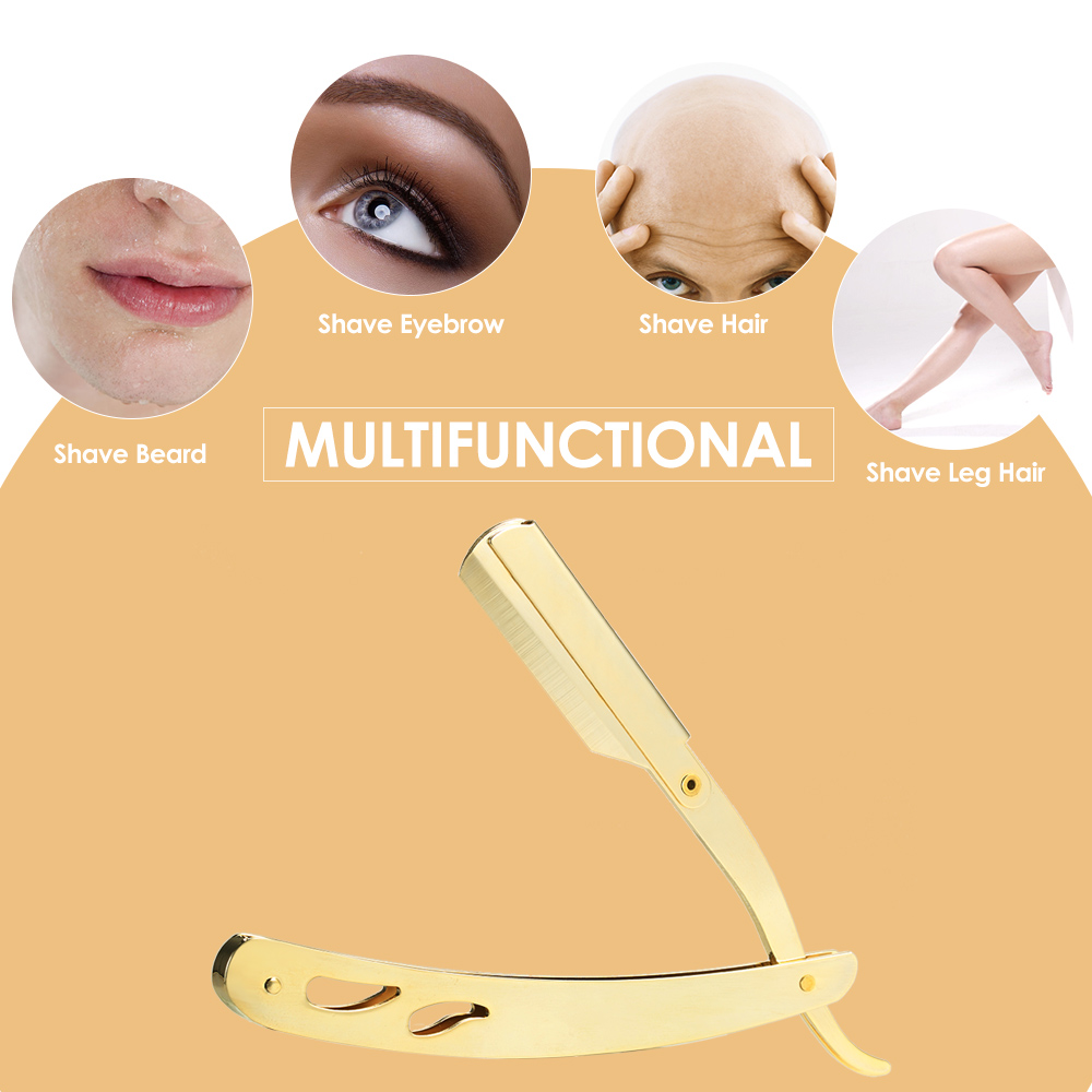 Edelstahl Gerade Rand Rasieren Razor Folding Rasie... – Vicedeal