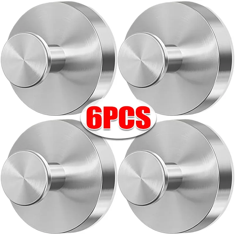 Ganchos de ventosa de acero inoxidable, gancho montado en la pared sin perforaciones, soporte para colgar toallas, ventosa de vacío para baño y cocina, 6/1 ud.