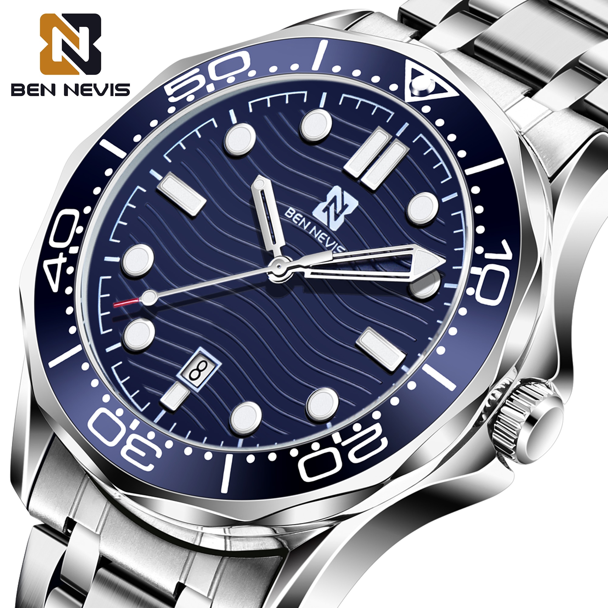 BEN NEVIS-reloj de cuarzo deportivo automático, cronógrafo luminoso de negocios