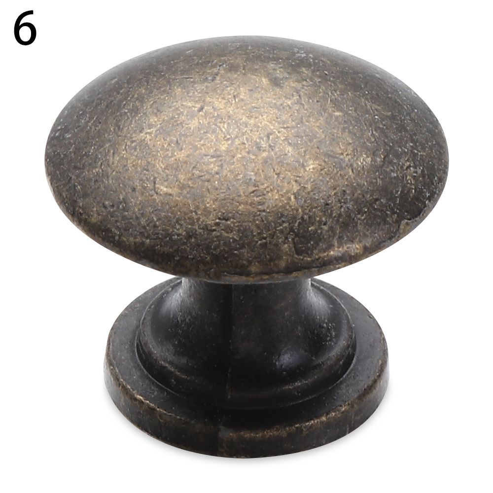 Boutons de poignée en forme de champignon Antique, rond, pour armoire, tiroir, armoire, vis, composant matériel de meuble de garde-robe, 1 pièce: 6